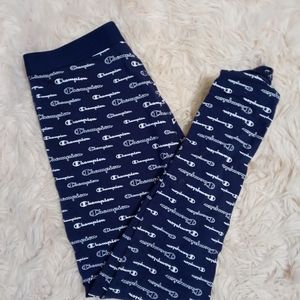 Champion Monogrammed Navy Blue Leggings sz XL